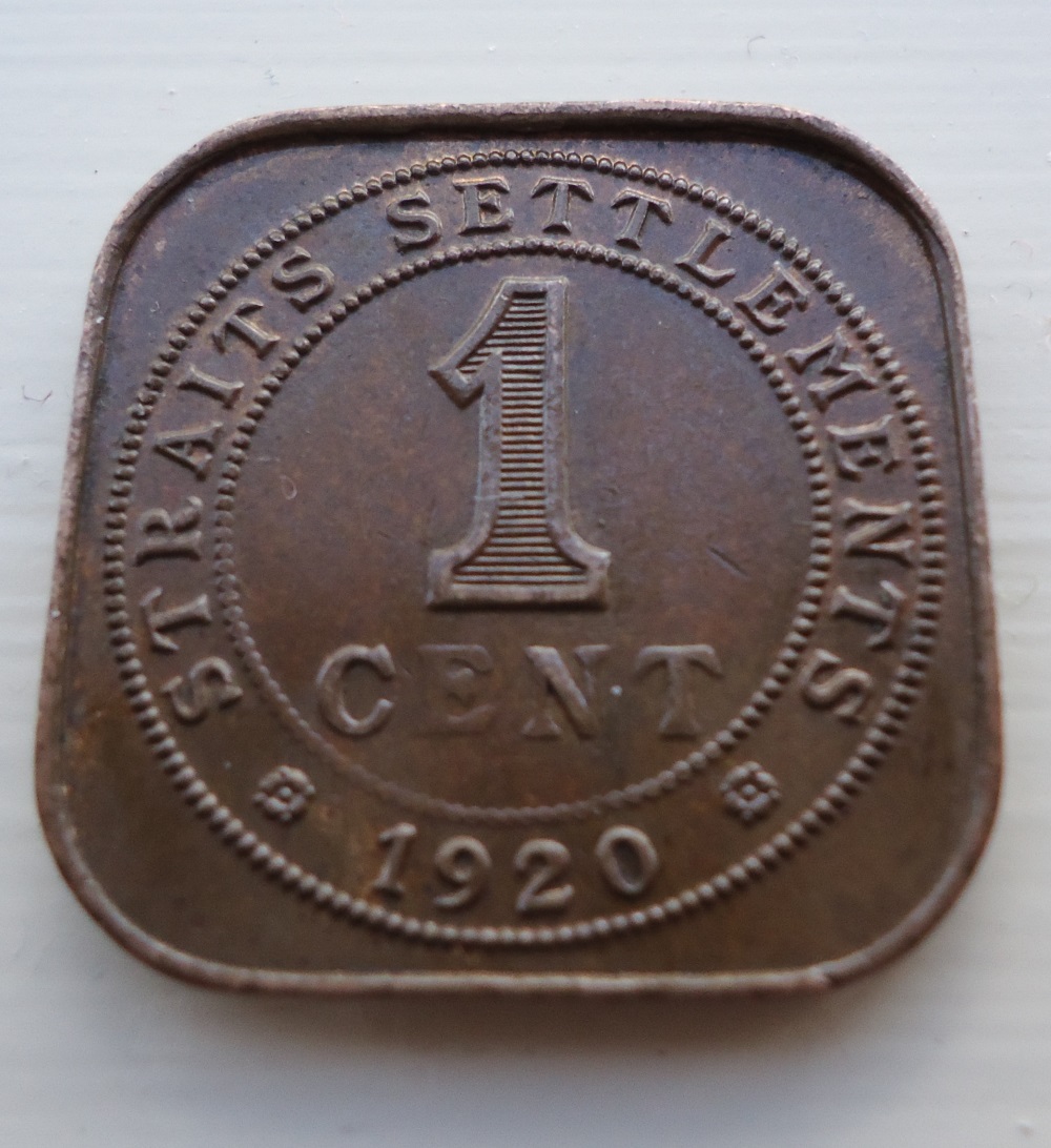 Straits-Settlement-Square-Cent-1920---Grade?